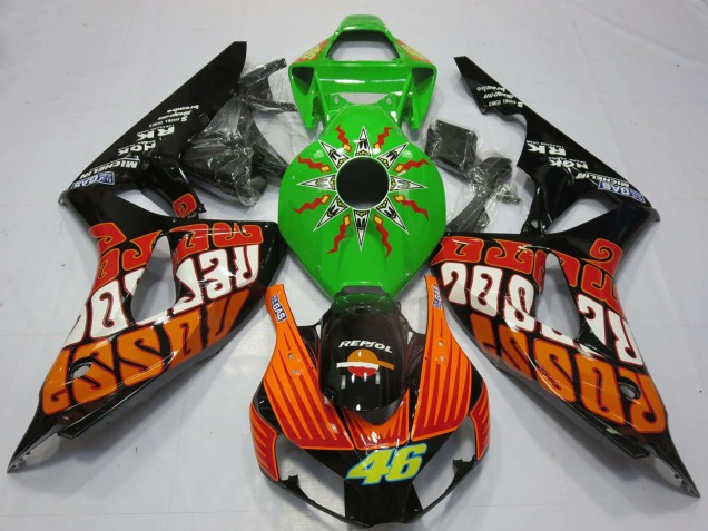 Carena Moto Honda CBR1000RR 2006-2007 - Verde Arancia Nero Lucido Rossi 46
