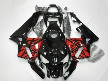 Carena Moto Honda CBR600RR 2005-2006 - Nero Lucido Tribal Rosso Fabbrica