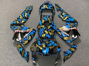 Carena Moto Honda CBR600RR 2003-2004 - Blu Oro Camouflage Squalo Fabbrica