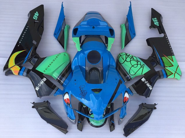 Carena Moto Honda CBR600RR 2005-2006 - Blu Verde Nero Squalo