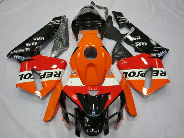 Carena Moto Honda CBR600RR 2005-2006 - Arancia Bianco Rosso Nero Lucido Repsol