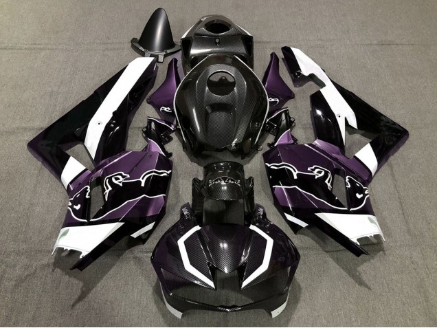Carene Moto Honda CBR600RR 2013-2026 - Nero Fibra di Carbonio Bianco Viola Bull