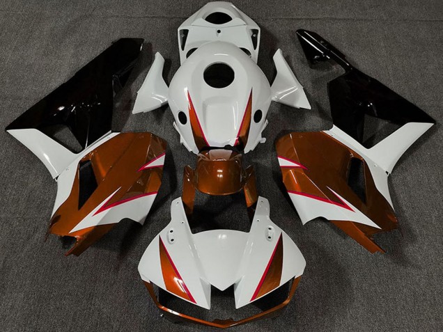 Carene Moto Honda CBR600RR 2013-2026 - Bianco Arancione Scuro Nero Lucido