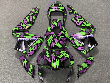 Carena Moto Honda CBR600RR 2003-2004 - Verde Rosa Camouflage Squalo Fabbrica