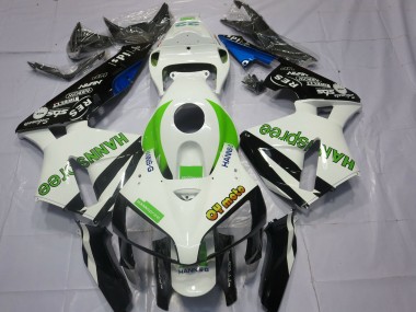 Carena Moto Honda CBR600RR 2005-2006 - Bianco Verde Nero Lucido HannSpree Fabbrica