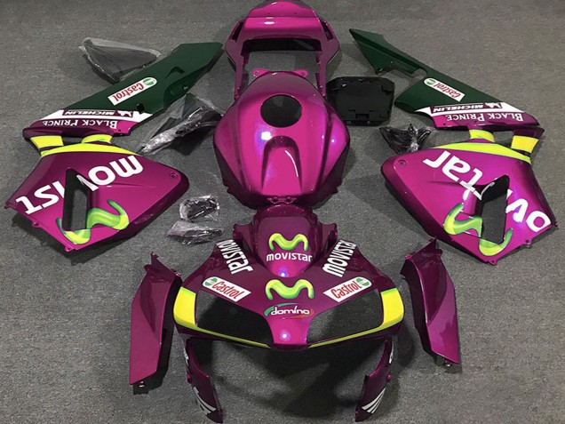 Carena Moto Honda CBR600RR 2003-2004 - Rosa Giallo Verde MoviStar