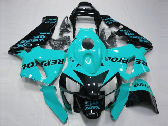 Carena Moto Honda CBR600RR 2003-2004 - Azzurro Chiaro Nero Lucido Repsol