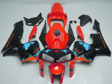 Carena Moto Honda CBR600RR 2005-2006 - Rosso Azzurro Chiaro Nero Splatter Fabbrica