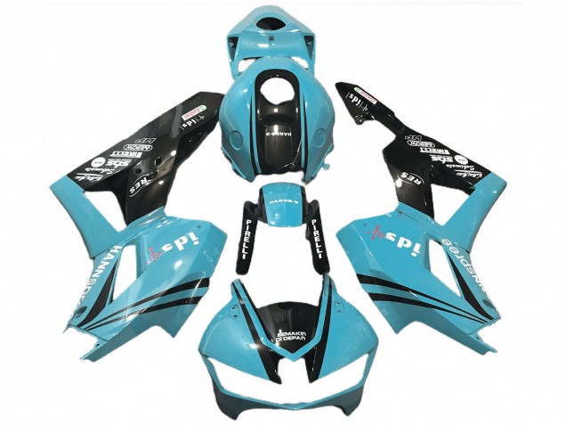 Carene Moto Honda CBR600RR 2013-2026 - Azzurro Chiaro Nero Lucido