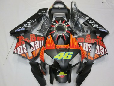 Carena Moto Honda CBR600RR 2003-2004 - Nero Opaco Arancia Giallo Rossi 46 Fabbrica