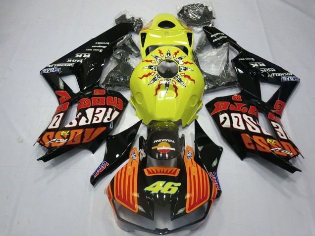 Carene Moto Honda CBR600RR 2013-2026 - Giallo Arancia Nero Lucido Rossi 46