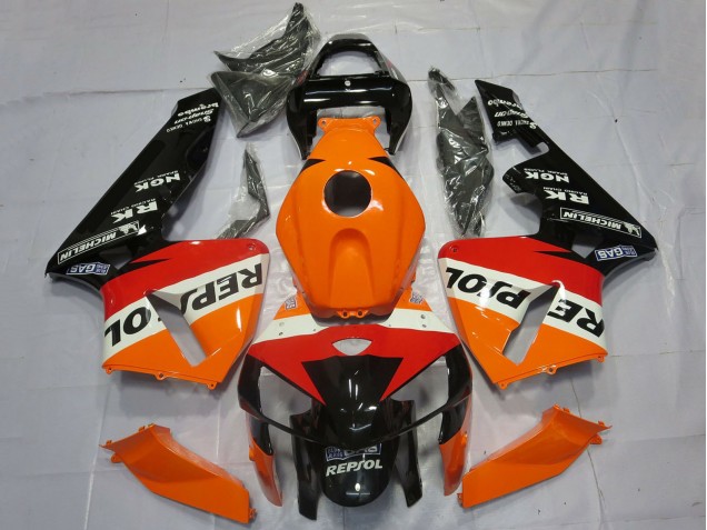 Carena Moto Honda CBR600RR 2005-2006 - Arancia Rosso Bianco Nero Repsol OEM Stile