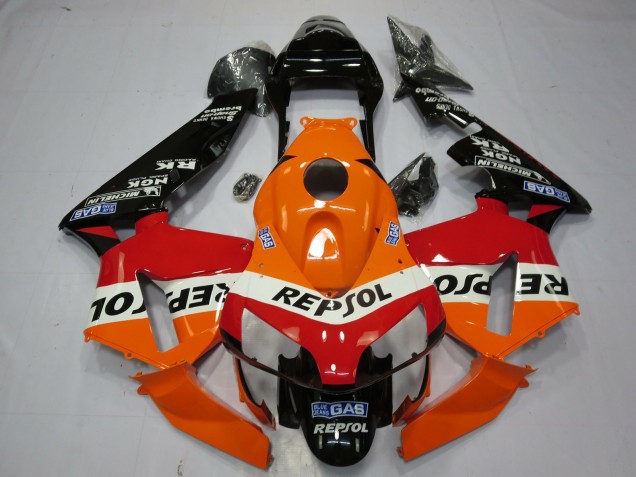 Carena Moto Honda CBR600RR 2003-2004 - Arancia Bianco Rosso Nero Lucido OEM Stile Repsol
