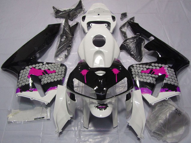 Carena Moto Honda CBR600RR 2005-2006 - Rosa Splatter on Nero Lucido