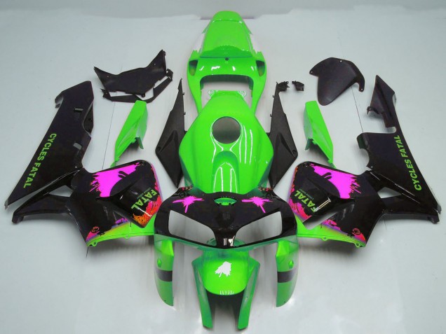 Carena Moto Honda CBR600RR 2005-2006 - Rosa Splatter on Verde