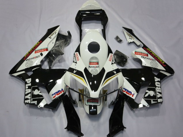 Carena Moto Honda CBR600RR 2003-2004 - Bianco Giallo Nero Lucido HRC Playboy