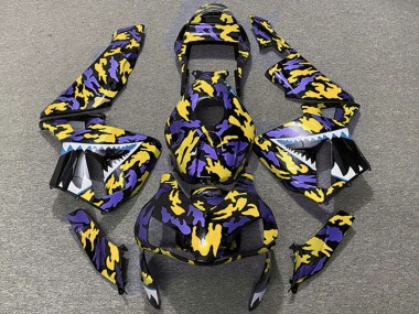 Carena Moto Honda CBR600RR 2003-2004 - Viola Giallo Camouflage Squalo Fabbrica