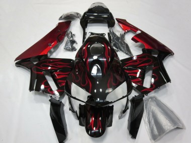 Carena Moto Honda CBR600RR 2003-2004 - Nero Lucido Rosso Fiamma Fabbrica