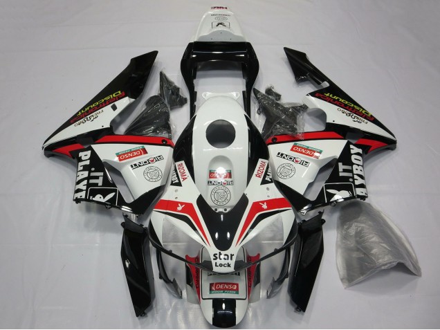 Carena Moto Honda CBR600RR 2003-2004 - Bianco Rosso Nero Lucido Playboy