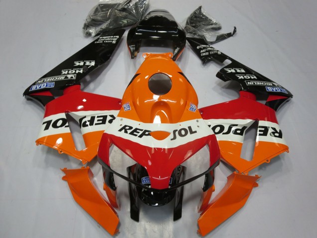 Carena Moto Honda CBR600RR 2005-2006 - Arancia Bianco Rosso Nero Lucido Repsol