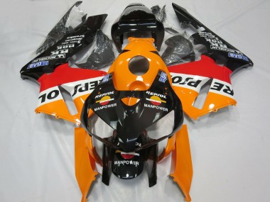 Carena Moto Honda CBR600RR 2005-2006 - Arancia Bianco Rosso Nero Lucido Repsol Man Power Fabbrica