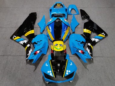 Carena Moto Honda CBR600RR 2013-2023 - Blu Giallo Nero Lucido Squalo Fabbrica