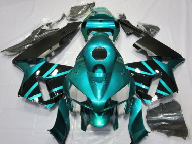 Carena Moto Honda CBR600RR 2005-2006 - Verde Acqua Nero Lucido Design Fabbrica