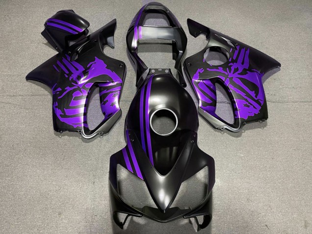 Carena Moto Honda CBR600 F4i 2001-2003 - Viola Nero Opaco Cranio