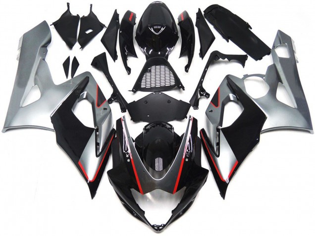 Carena Moto Suzuki GSXR 1000 2005-2006 - Nero Lucido Argento Rosso