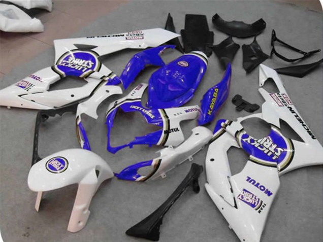 Carena Moto Suzuki GSXR 1000 2005-2006 - Bianco Blu Lucky Strike