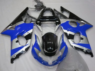 Carena Moto Suzuki GSXR 1000 2000-2002 - Blu Argento Nero OEM Stile Fabbrica
