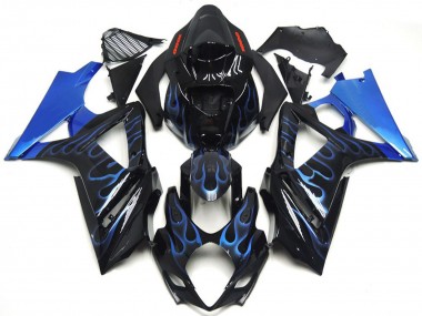 Carena Moto Suzuki GSXR 1000 2007-2008 - Nero Lucido Blu Fiamma Fabbrica