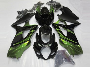 Carena Moto Suzuki GSXR 1000 2007-2008 - Nero Lucido Verde Fabbrica