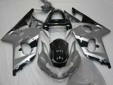 Carena Moto Suzuki GSXR 1000 2000-2002 - Grigio Argento Nero Lucido OEM Stile Fabbrica