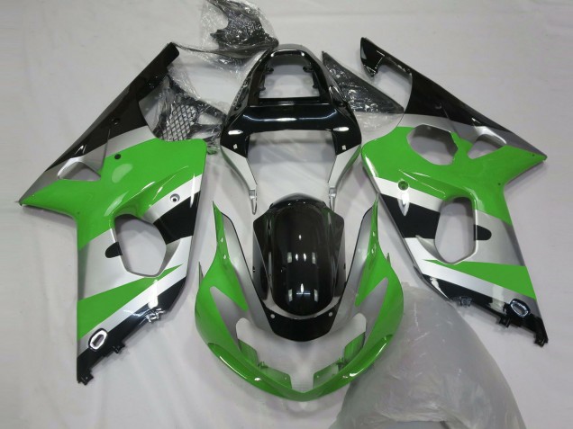 Carena Moto Suzuki GSXR 1000 2000-2002 - Verde Argento Nero Lucido OEM Stile