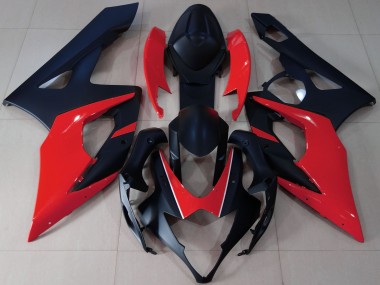 Carena Moto Suzuki GSXR 1000 2005-2006 - Nero Opaco Rosso Fabbrica