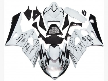 Carena Moto Suzuki GSXR 1000 2005-2006 - Bianco Nero Corona OEM Stile Fabbrica