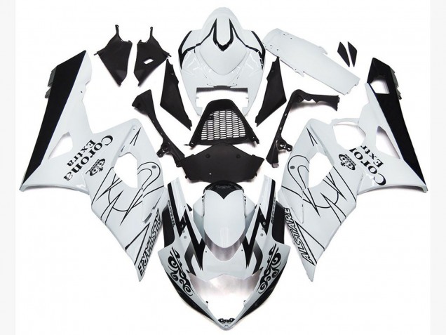 Carena Moto Suzuki GSXR 1000 2005-2006 - Bianco Nero Corona OEM Stile