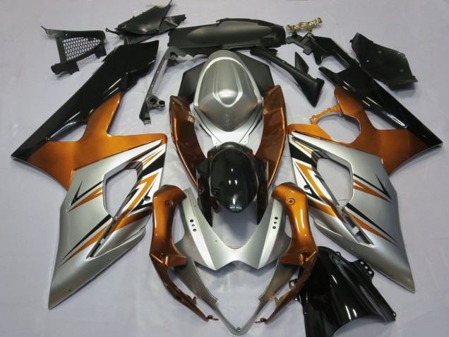 Carena Moto Suzuki GSXR 1000 2005-2006 - Arancia Argento Nero Lucido