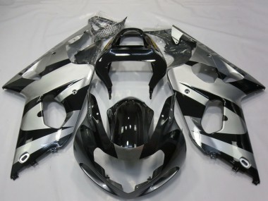 Carena Moto Suzuki GSXR 1000 2000-2002 - Argento Nero Lucido Fabbrica