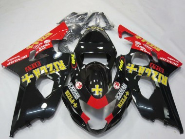 Carena Moto Suzuki GSXR 600 / GSXR 750 2004-2005 - Nero Lucido Rosso Giallo Rizla Fabbrica