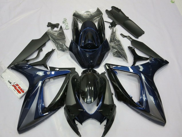 Carena Moto Suzuki GSXR 600 / GSXR 750 2006-2007 - Blu Grigio Nero Banda
