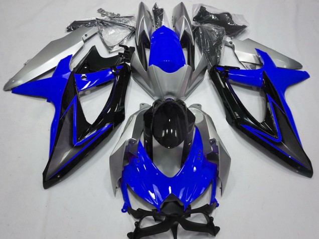 Carena Moto Suzuki GSXR 600 / GSXR 750 2008-2010 - Argento Blu Nero Lucido