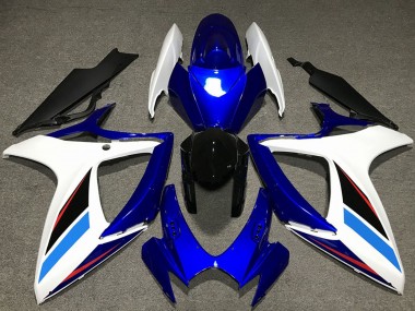 Kit Carena Moto Suzuki GSXR 600 / GSXR 750 2006-2007 - Bianco Blu Nero Lucido Fabbrica