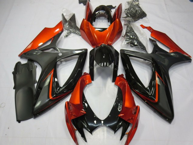 Carena Moto Suzuki GSXR 600 / GSXR 750 2006-2007 - Burnt Arancia Grigio Nero Lucido