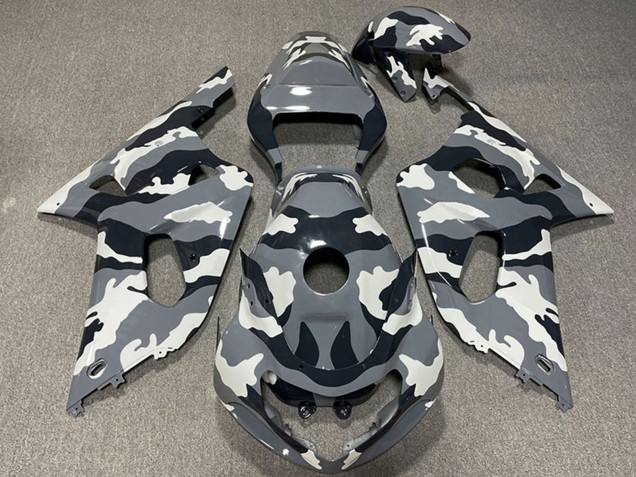 Carena Moto Suzuki GSXR 600 / GSXR 750 2001-2003 - Grigio Nero Bianco Camouflage