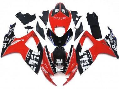 Carena Moto Suzuki GSXR 600 / GSXR 750 2006-2007 - Rosso Nero Lucido Bianco Fabbrica