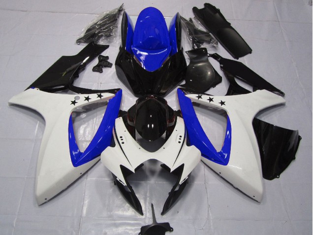 Carena Moto Suzuki GSXR 600 / GSXR 750 2006-2007 - Bianco Blu Nero Lucido Stella