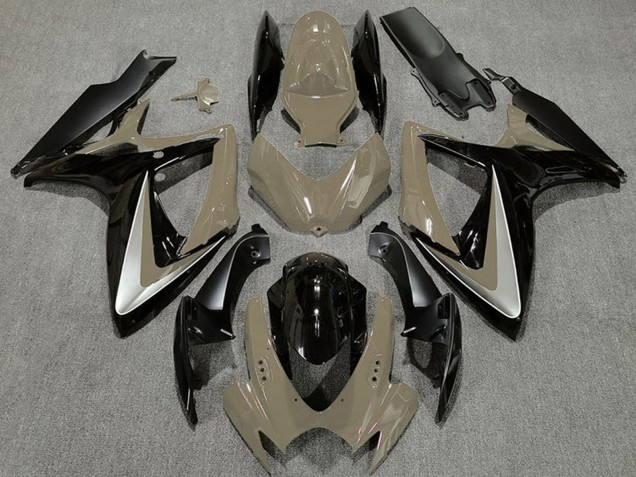Carena Moto Suzuki GSXR 600 / GSXR 750 2006-2007 - Abbronzatura del Deserto Argento Nero Lucido OEM Stile