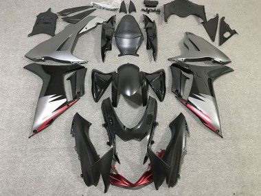 Carena Moto Suzuki GSXR 600 / GSXR 750 2011-2024 - Grigio Argento Nero Lucido Fabbrica